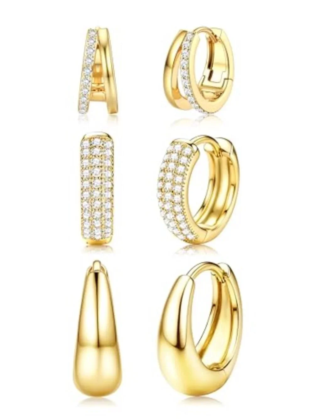 Small Gold Hoop Earrings for Women - Hypoallergenic Chunky Gold Silver Hoops